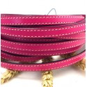 cuir plat 10mm fuchsia coutures 