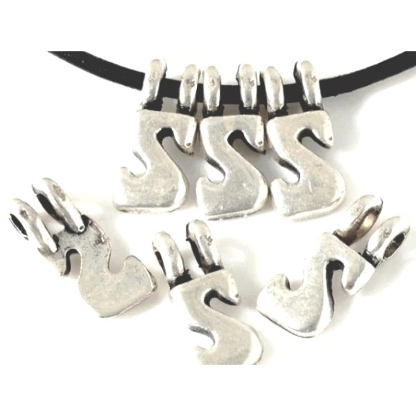 Breloques Lettres De L'alphabet En Argent Sterling - Lot De 2 - Compatibles Bracelets Pandora Et Style Européen - Pour Création Bijoux Personnalisés