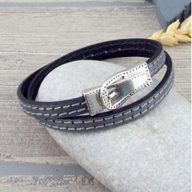 kit tuto bracelet cuir argent et plaque argent