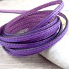 Exclu cuir plat 6mm mauve coutures violet