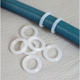 6 rondelles stoppeur en PVC blanc transparent pour cuir regaliz