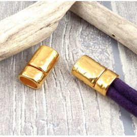 fermoir magnetique martele flashe or pour cuir regaliz