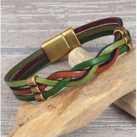 Kit tutoriel bracelet cuir automne et bronze