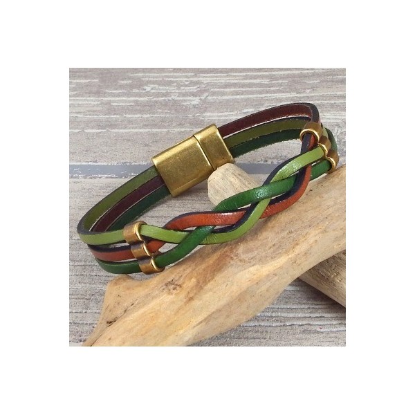 Kit tutoriel bracelet cuir automne et bronze