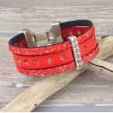 Kit bracelet cuir rouge style ethnique