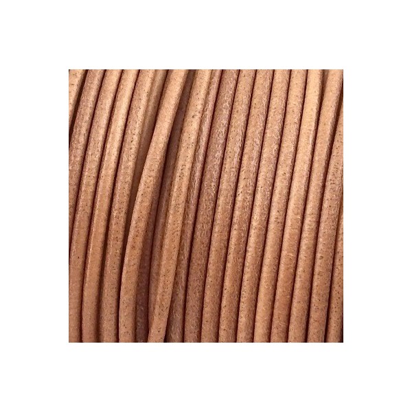 Cordon cuir rond 3mm toutes couleurs 