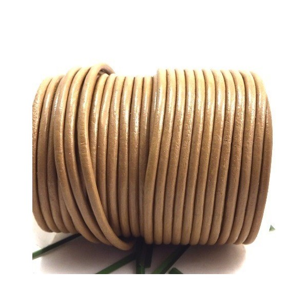 Cordon cuir rond 3mm toutes couleurs