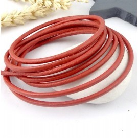 Cordon cuir rond 3mm toutes couleurs 