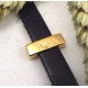 Perle passante or FAITH cuir 10mm