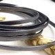 Kit bracelet en cuir fin double avec fermoir menottes or rose