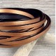 Kit bracelet en cuir fin double avec fermoir menottes or rose