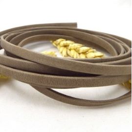 Cuir plat 5mm double taupe