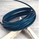 Cuir plat 3mm bleu petrole