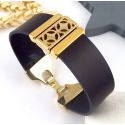 Kit bracelet cuir noir et or geometrique avec tutoriel