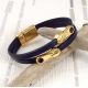 Kit bracelet cuir bleu marine et or style zip avec tutoriel