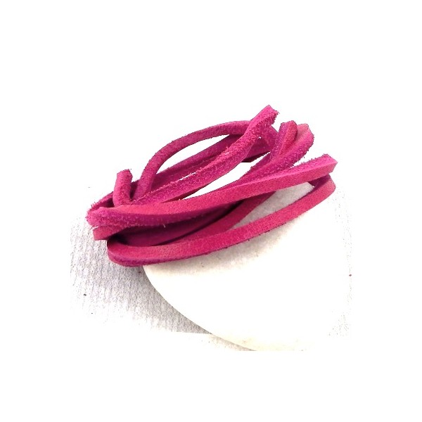 Cuir carre nautic 3MM fuchsia