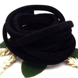 Cordon suedine facon regaliz noir 