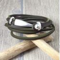 kit tutoriel bracelet cuir homme nautic noir fermoir clip bronze