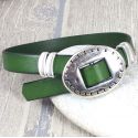 Kit bracelet cuir vert tendance homme ethnique fermoir ajustable