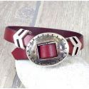 Kit bracelet cuir bordeaux tendance homme ethnique fermoir ajustable 2973