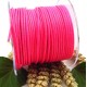 Cordon cuir rond 2mm rose fluo
