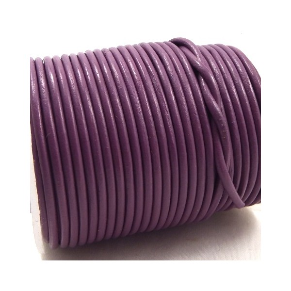 Cuir rond 2mm lilas