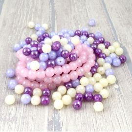Lot de perles en verre brillant multicolores 412 grammes 10mm