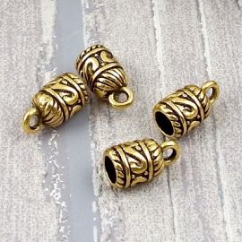 4 embouts fermoir ethniques dores pour cuir 5MM