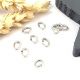 15 anneaux ovales plaque argent pour montage de bijoux