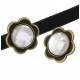 Perle passante cabochon blanc pour cuir regaliz