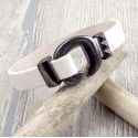 Kit tutoriel bracelet cuir  blanc fermoir gun metal noir