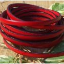 Cuir plat 5mm rouge