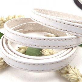 Cuir plat 10mm couture blanc