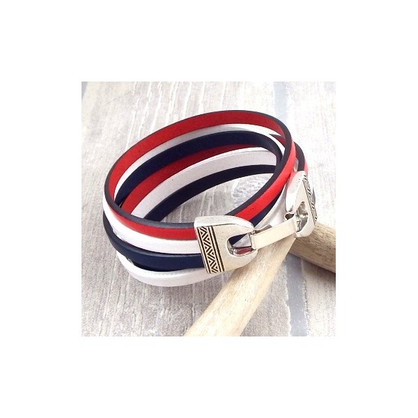 Kit bracelet cuir bleu blanc rouge france