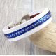 Kit bracelet cuir blanc et bleu metal