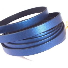 Cuir plat 10mm bleu metal