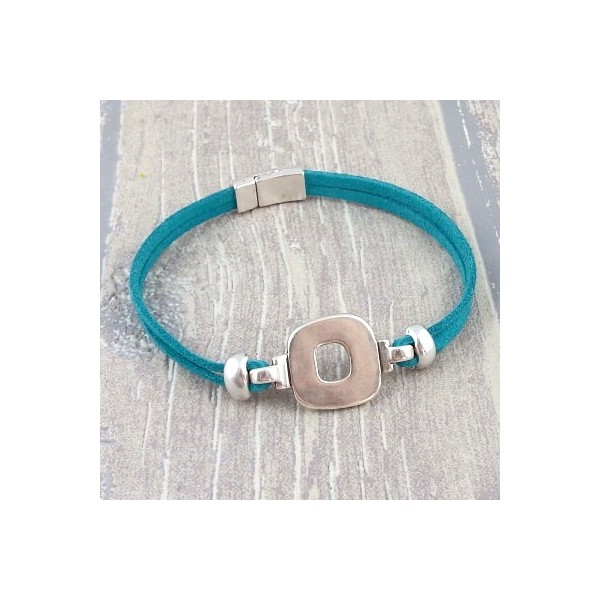 Kit bracelet suedine turquoise design argent