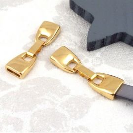  3 Fermoirs clip zamak plaque or pour cuir 10mm