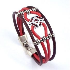 Kit tutoriel bracelet cuir marron corail ethnique chic