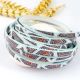 Cuir plat 5mm imprime art deco turquoise blanc
