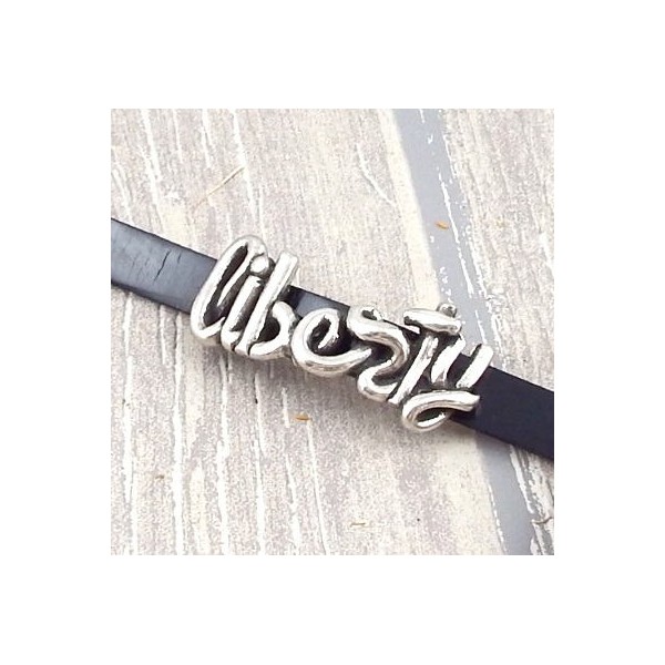 Passe cuir Liberty plaque argent pour cuir 10mm