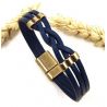 Kit tutoriel bracelet cuir tresse bleu et bronze