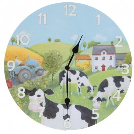 Horloge vaches dans la prairie