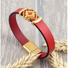 Kit bracelet cuir rouge et or boho chic