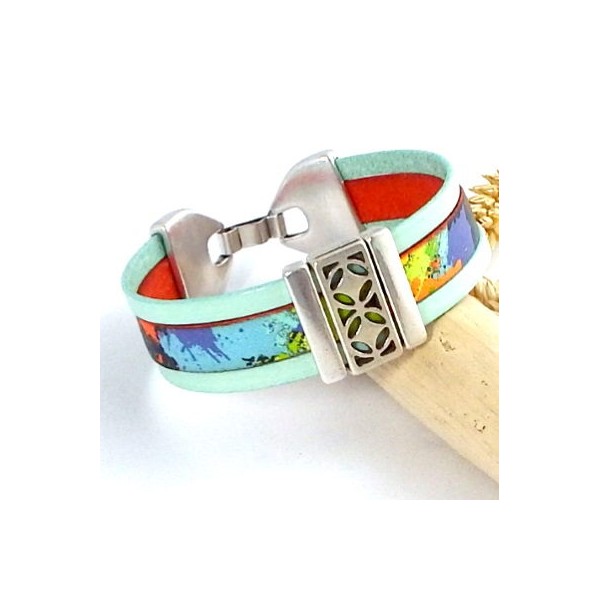 Kit bracelet cuir grafiti coloré boho style