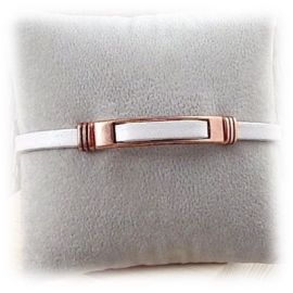 Kit bracelet cuir blanc et cuivré 2961