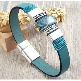 Kit bracelet cuir océan ceramique bohème vue de dessus