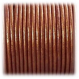 Cordon cuir rond 3mm couleur cuivre metal