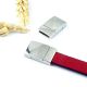 10 Fermoirs plats eco argente cuir plat 10mm