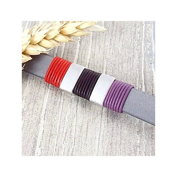 Cordon cuir rond rouge 1mm